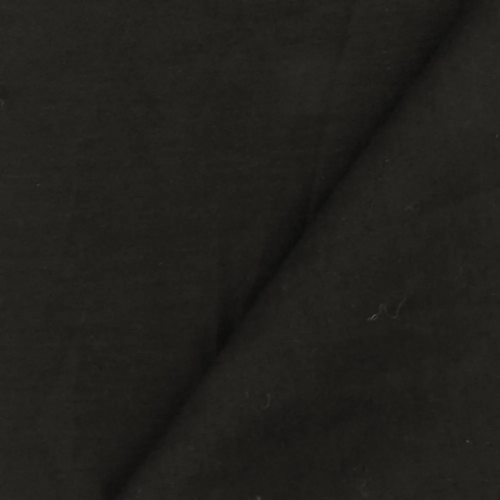 Soft Black Solid Stretch Voile Woven Fabric