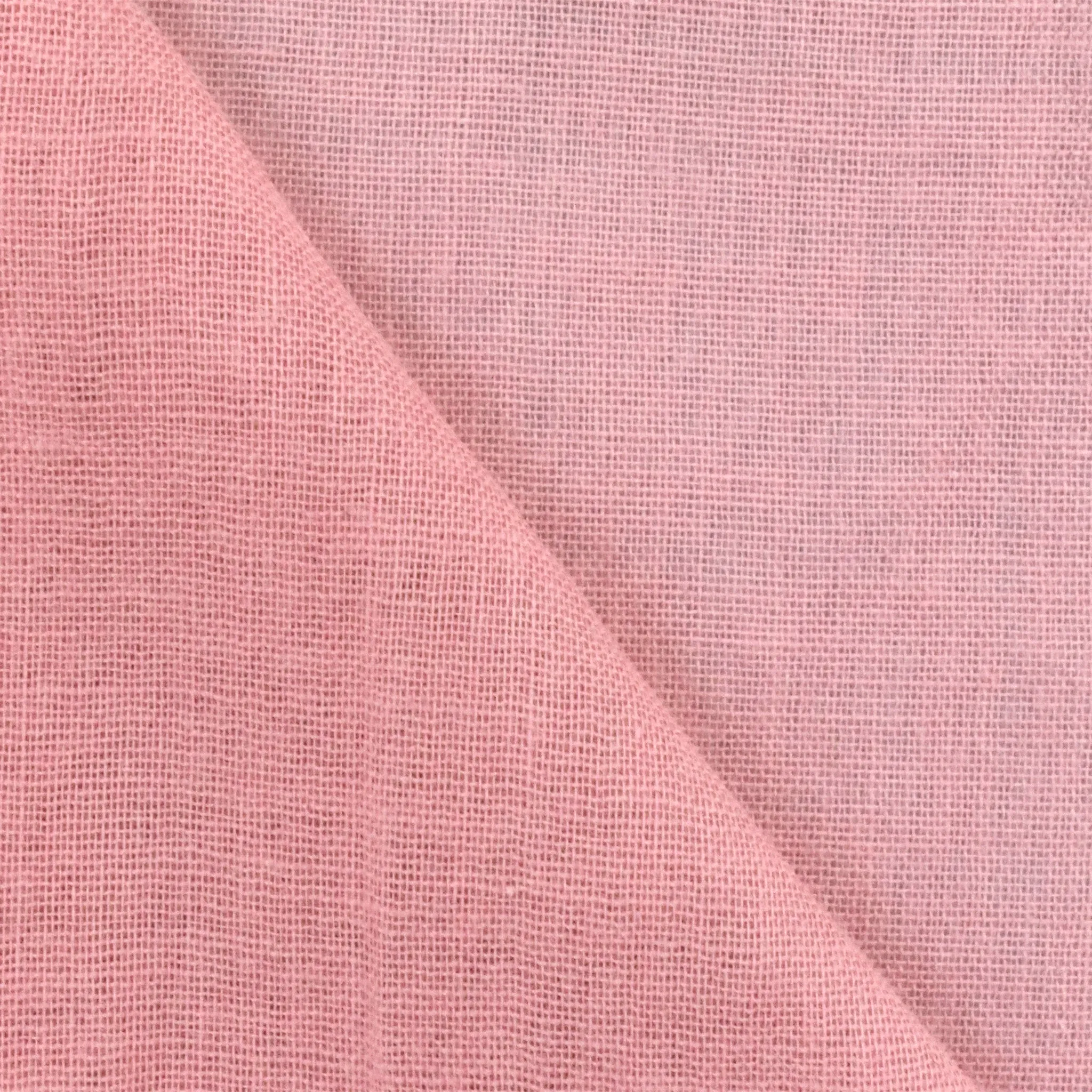 Soft Pink Solid Cotton Gauze Woven Fabric