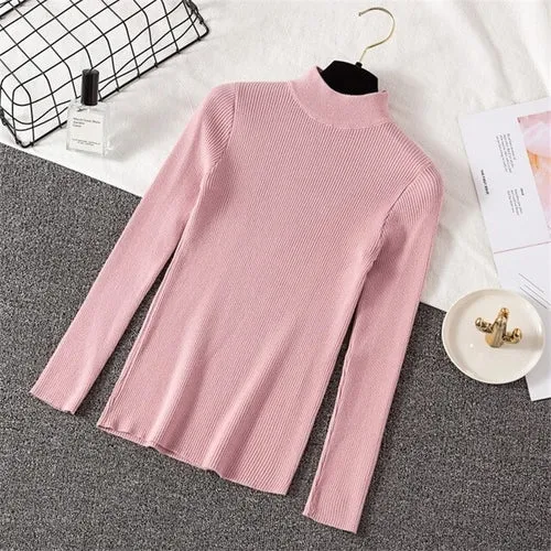 Soft Sweater Women Winter Turtleneck Long Sleeve