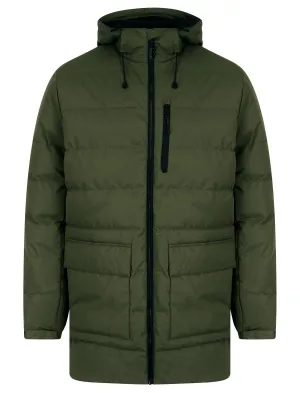 Taffy Micro-Fleece Lined Quilted Puffer Jacket with Hood in Khaki- Tokyo Laundry