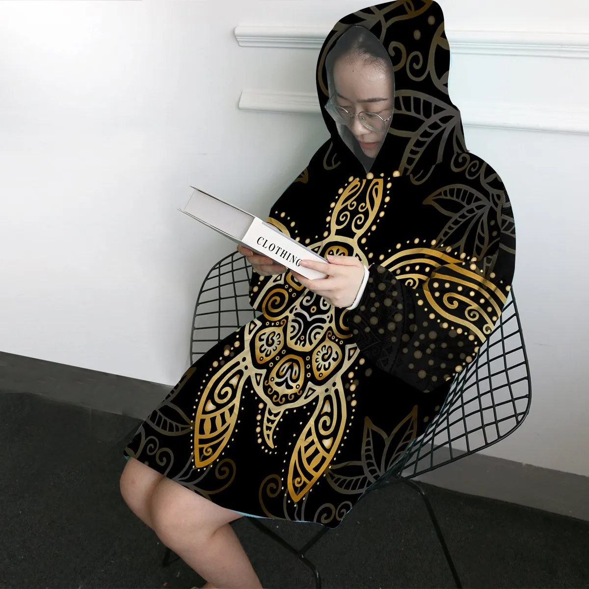 The Golden Sea Turtle Wearable Blanket Hoodie