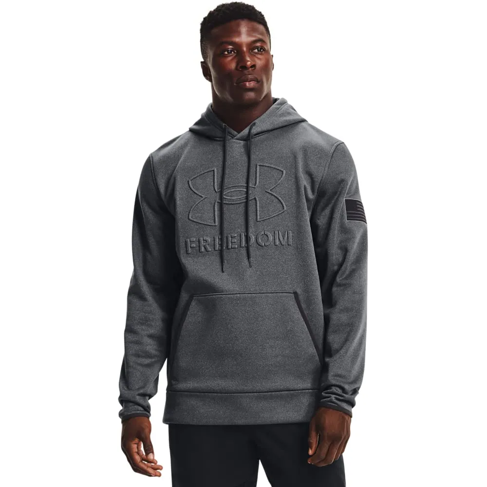 Under Armour mens Freedom Emboss Hoodie, Carbon Black (021)/None, Large