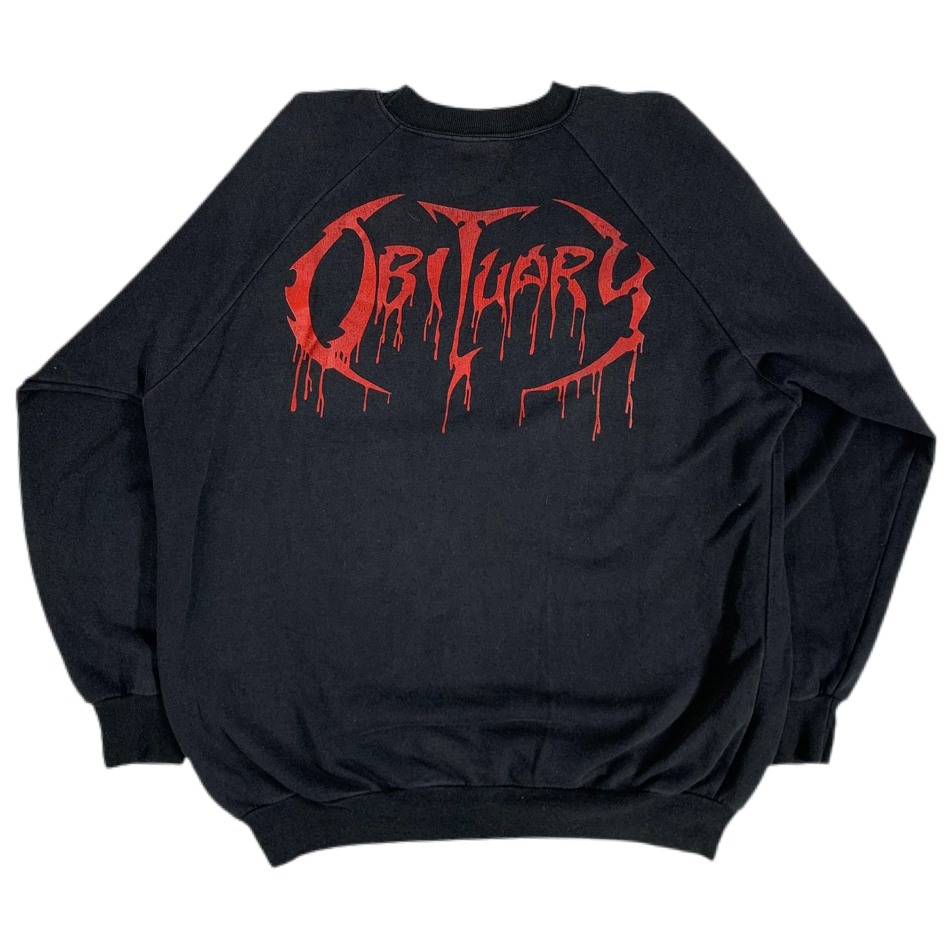 Vintage Obituary "Slowly We Rot" Raglan Sweatshirt