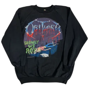 Vintage Obituary "Slowly We Rot" Raglan Sweatshirt