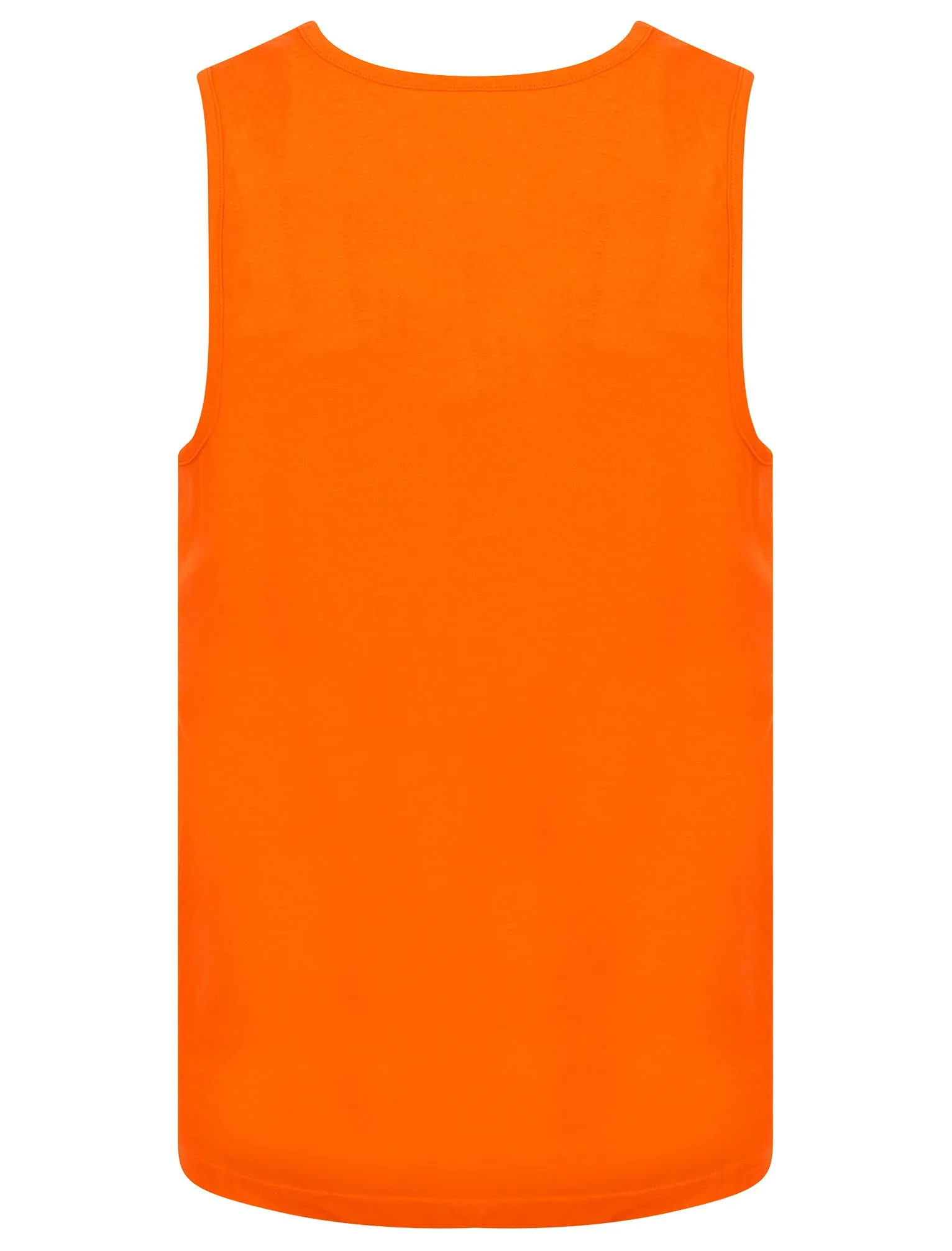 Waikiki Beach Motif Print Cotton Vest Top in Carrot - South Shore