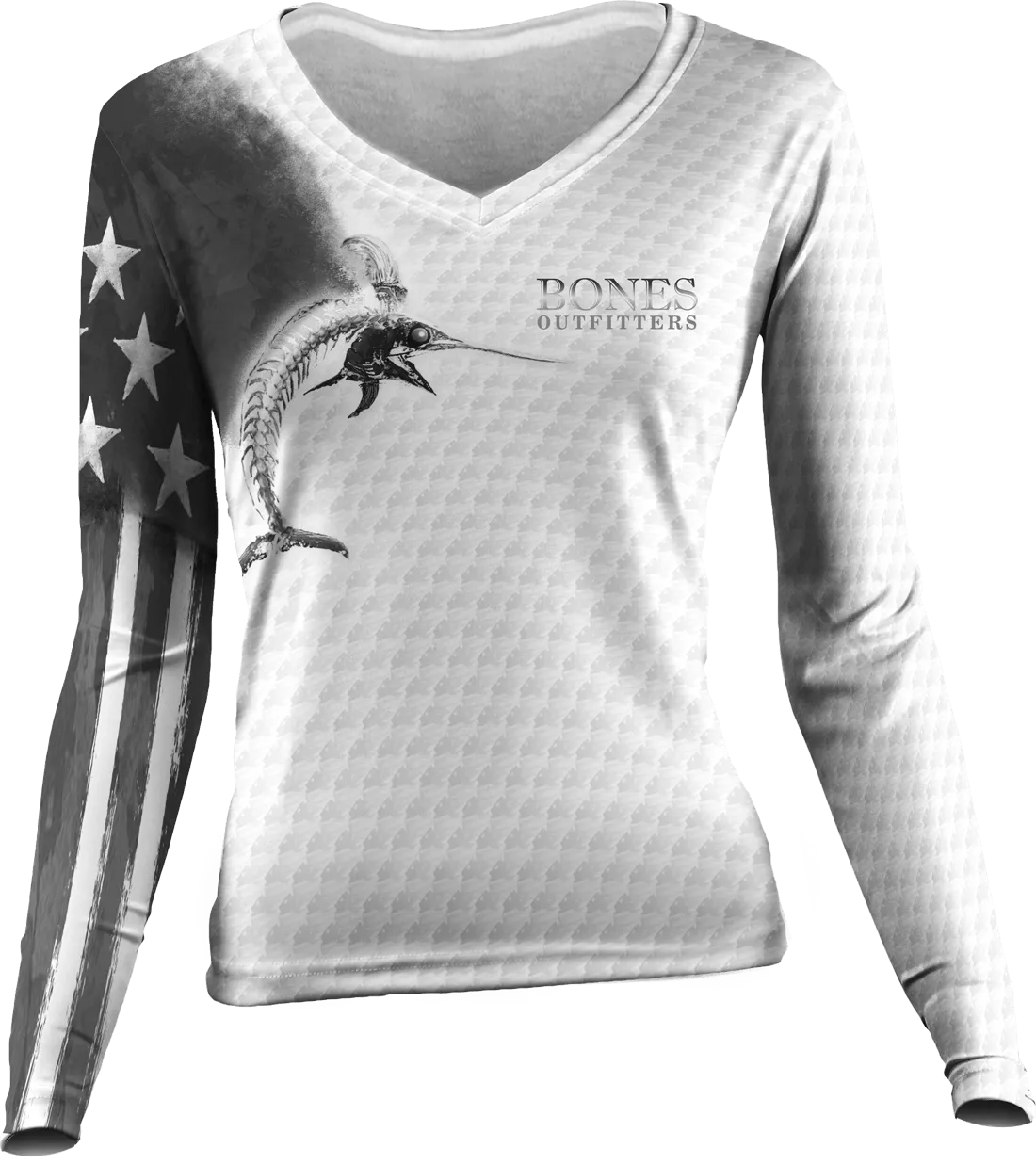 Womens Billfish Stars & Stripes Active Duty Long Sleeve