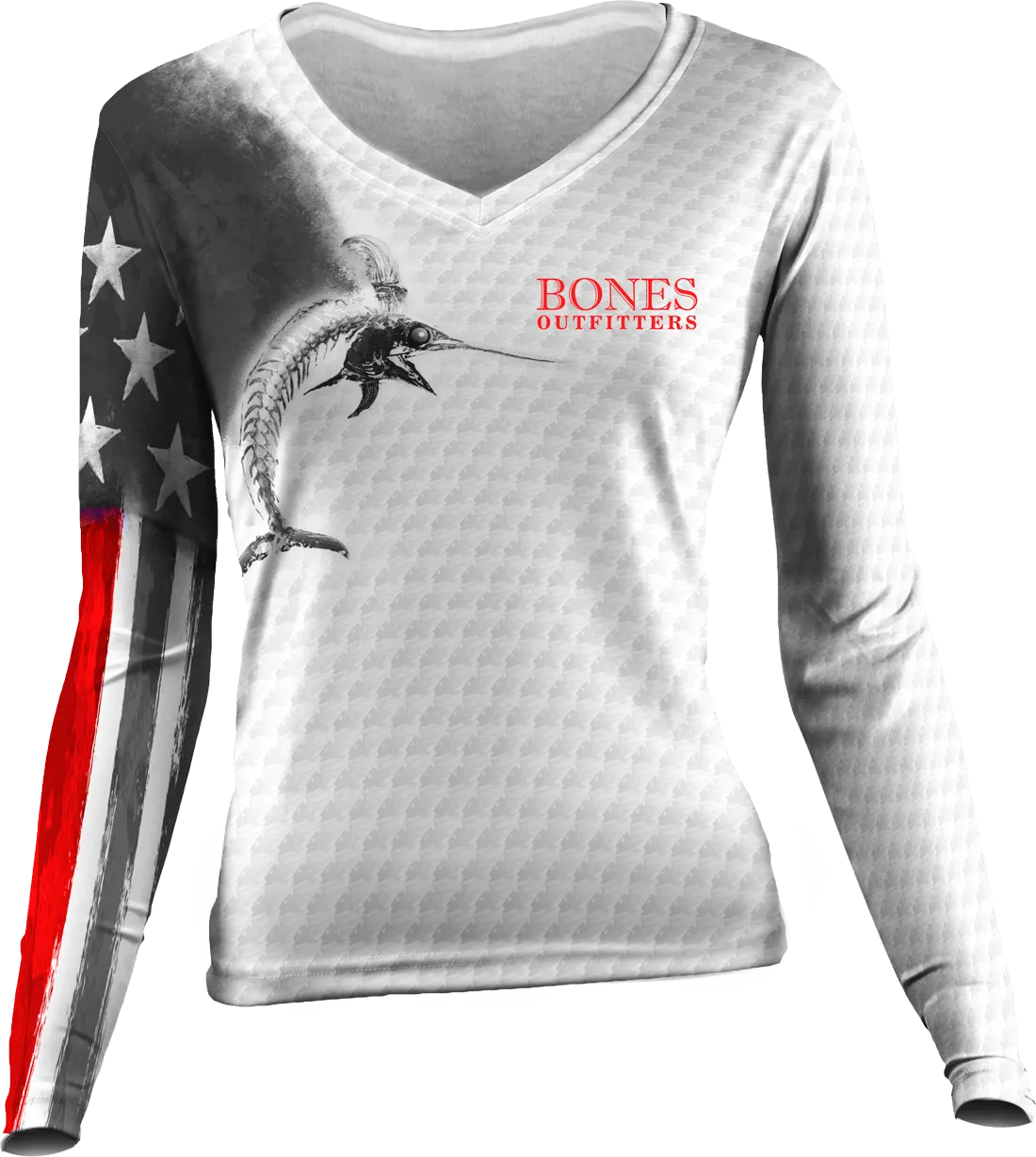 Womens Billfish Stars & Stripes Active Duty Long Sleeve