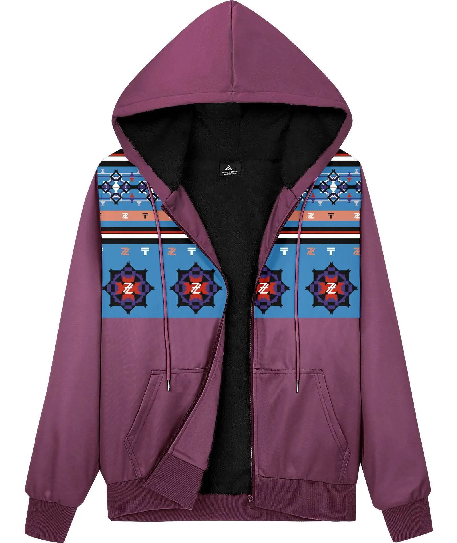 Women's Purple Zip Up Casual Hoodie-ZPK006748