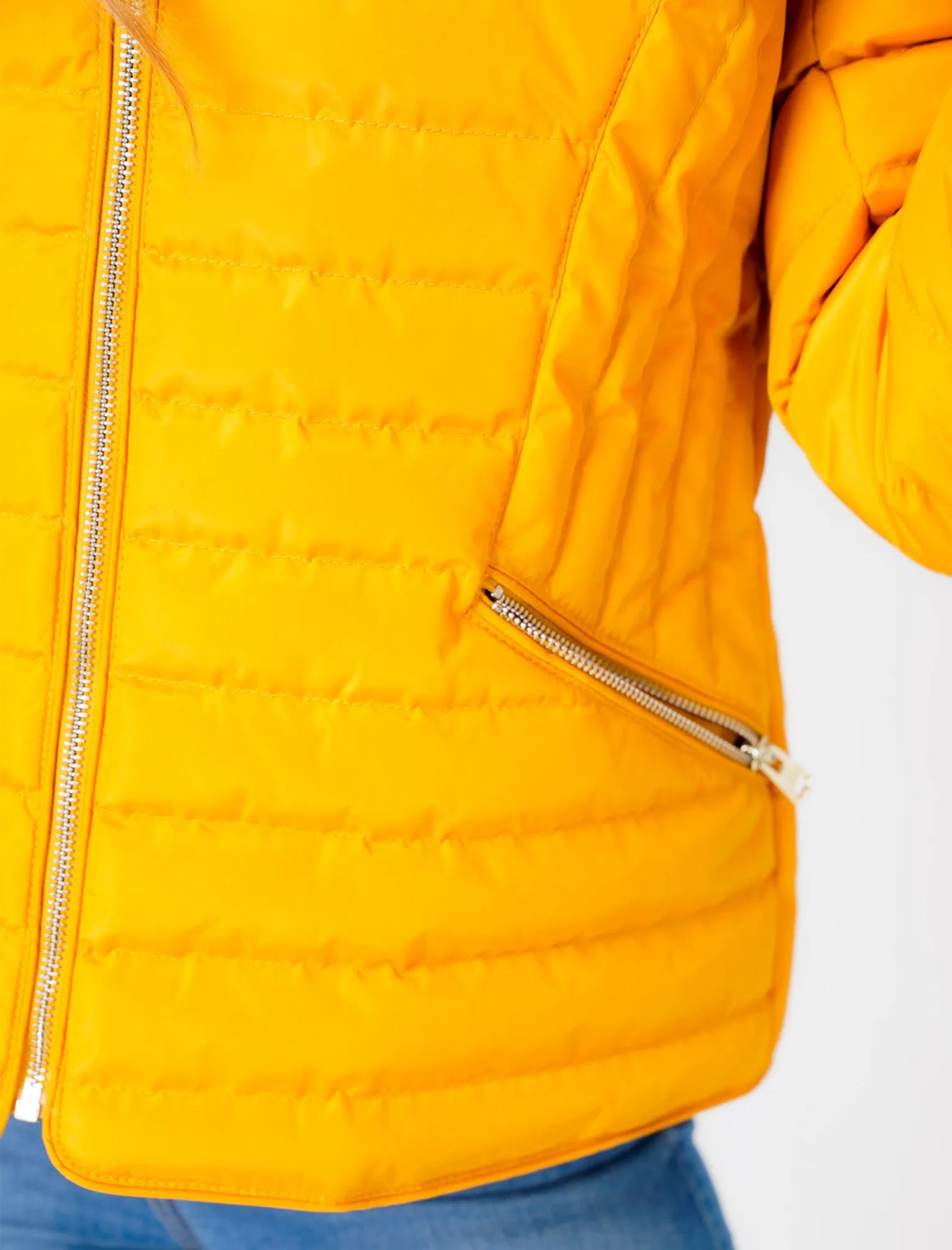 Zelda 2 Funnel Neck Quilted Jacket in Old Gold - Tokyo Laundry