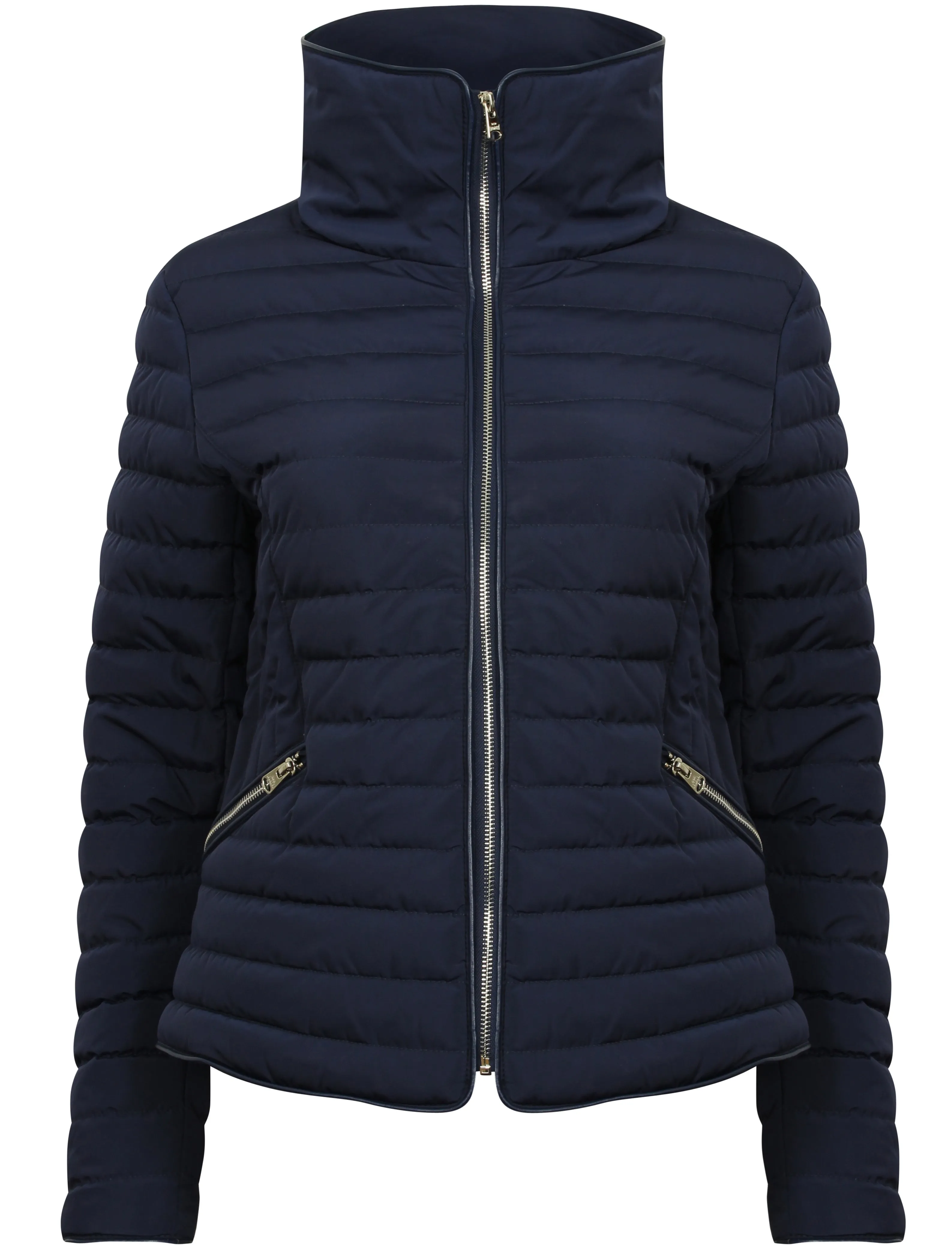 Zelda Funnel Neck Quilted Jacket in Peacoat - Tokyo Laundry