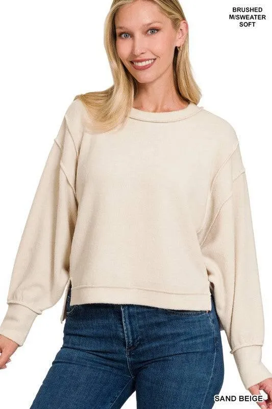 Zenana Exposed Seam Sweater