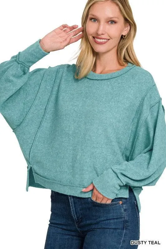 Zenana Exposed Seam Sweater