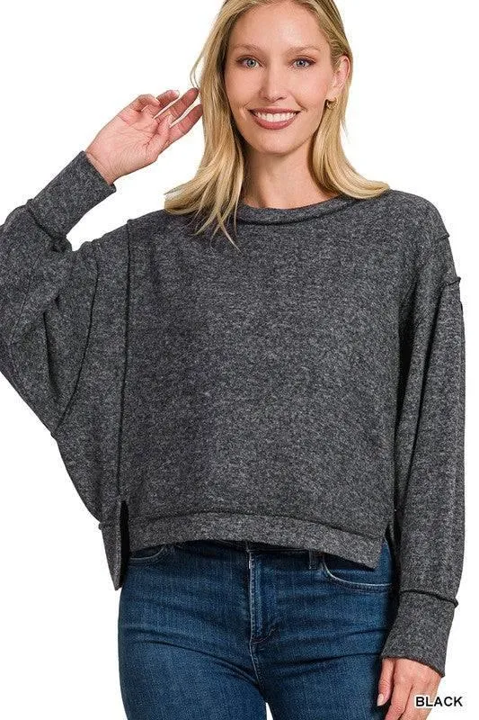 Zenana Exposed Seam Sweater